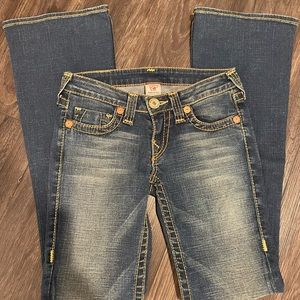 True Religion Bobby Big T Low Rise Flare Jeans Sz 27